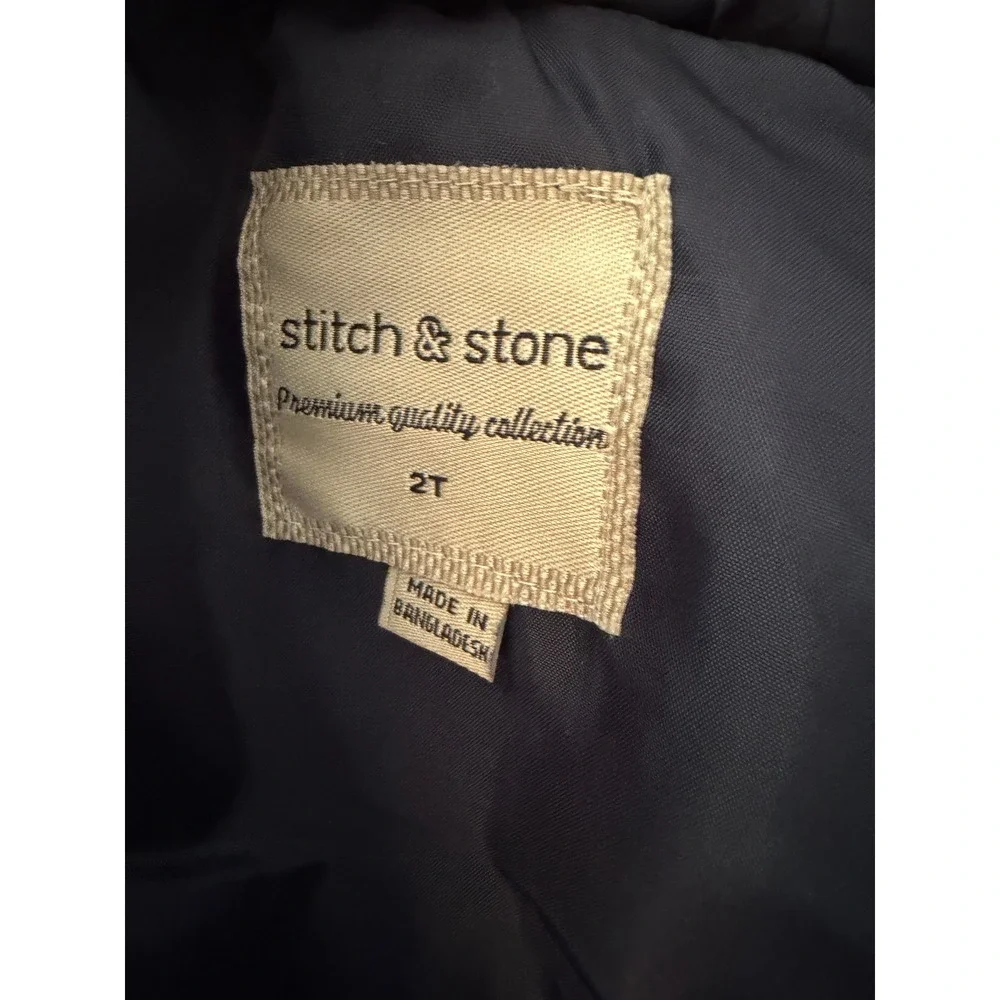 Stitch & Stone Toddler Boys 2T Puffer Vest and Plaid Flannel Shirt Set NWT